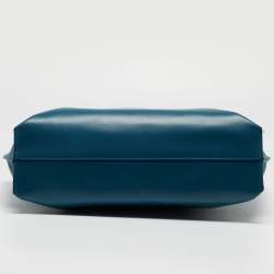 Pre Owned Furla Teal Leather Flap Tote