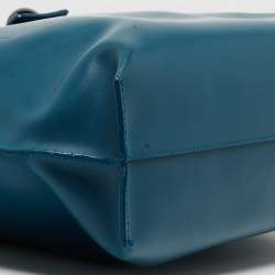 Pre Owned Furla Teal Leather Flap Tote