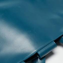 Pre Owned Furla Teal Leather Flap Tote