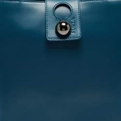 Pre Owned Furla Teal Leather Flap Tote