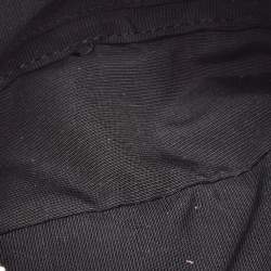 Pre Owned Furla White/Black Tweed Crossbody Bag