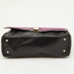Furla Black/Pink Leather Cortina Top Handle Bag