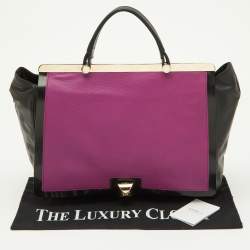 Furla Black/Pink Leather Cortina Top Handle Bag