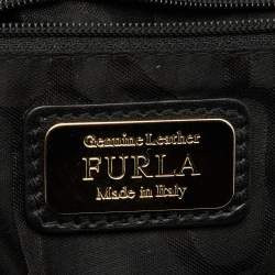 Furla Black/Pink Leather Cortina Top Handle Bag