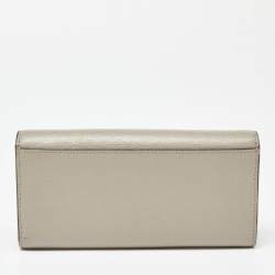 Furla Grey Leather Flap Continental Wallet