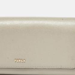 Furla Grey Leather Flap Continental Wallet