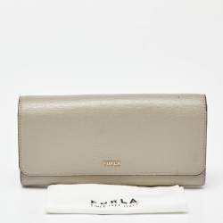 Furla Grey Leather Flap Continental Wallet