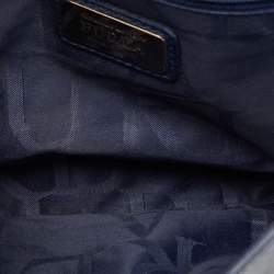 Furla Blue/Black Leather Flap Chain Shoulder Bag