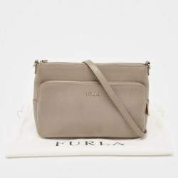 Furla Grey Leather Crossbody Bag