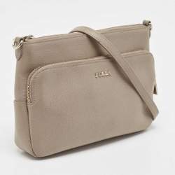 Furla Grey Leather Crossbody Bag