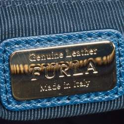 Pre Owned Furla Blue Leather Piper Dome Satchel