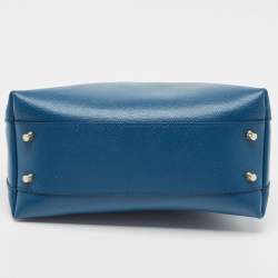 Pre Owned Furla Blue Leather Piper Dome Satchel