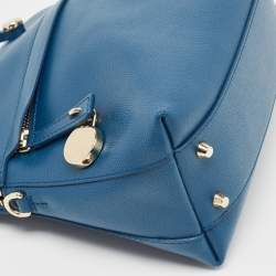 Pre Owned Furla Blue Leather Piper Dome Satchel
