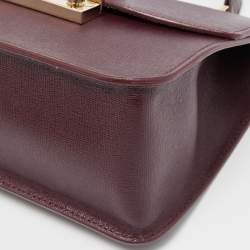 Furla Burgundy Leather Metropolis Top Handle Bag