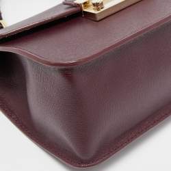 Furla Burgundy Leather Metropolis Top Handle Bag