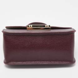 Furla Burgundy Leather Metropolis Top Handle Bag