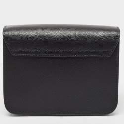 Pre Owned Furla Black Leather Mini Metropolis Chain Crossbody Bag