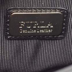 Pre Owned Furla Black Leather Mini Metropolis Chain Crossbody Bag