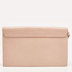 Furla Pink Leather Metropolis Envelope Wristlet Clutch