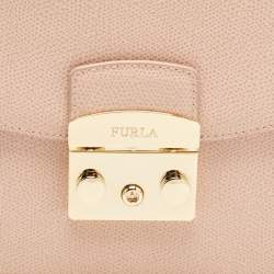 Furla Pink Leather Metropolis Envelope Wristlet Clutch