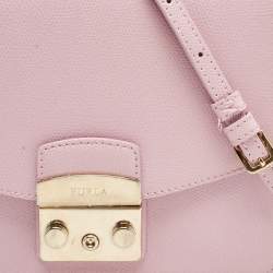 Pre Owned Furla Lilac Leather Metropolis Shoulder Bag