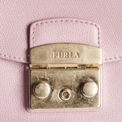Pre Owned Furla Lilac Leather Metropolis Shoulder Bag