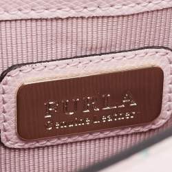 Pre Owned Furla Pink/Multicolor Bird Print Leather Mini Metropolis Crossbody Bag