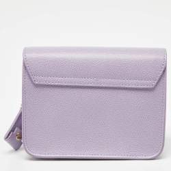 Pre Owned Furla Purple Leather Mini Metropolis Chain Bag