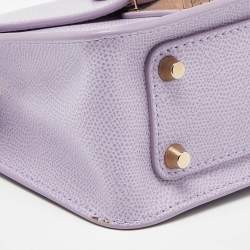 Pre Owned Furla Purple Leather Mini Metropolis Chain Bag