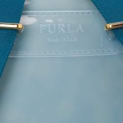 Pre Owned Furla Blue Rubber Embellished Candy Backpack