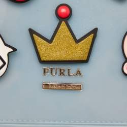 Pre Owned Furla Blue Rubber Embellished Candy Backpack