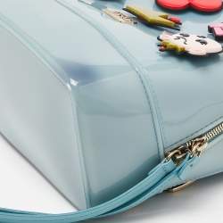 Pre Owned Furla Blue Rubber Embellished Candy Backpack