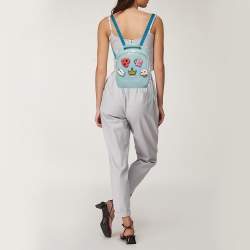 Pre Owned Furla Blue Rubber Embellished Candy Backpack