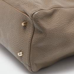 Furla Taupe Leather Zip Tote