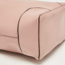 Pre Owned Furla Pink Leather Stacy Drawstring Bucket Bag