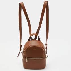 Furla Brown Leather Mini Backpack 