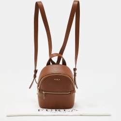 Furla Brown Leather Mini Backpack 