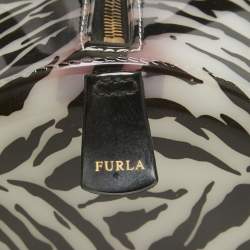 Furla Black/White Zebra Print Rubber Candy Satchel