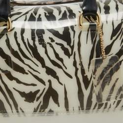 Furla Black/White Zebra Print Rubber Candy Satchel