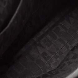 Pre Owned Furla Black Croc Embossed Leather Zip Tote