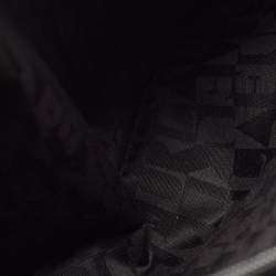 Pre Owned Furla Black Croc Embossed Leather Zip Tote