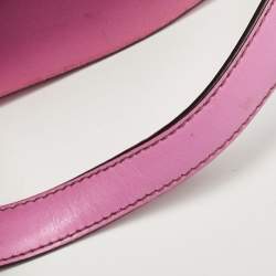 Furla Pink Leather Stacy Drawstring Bucket Bag