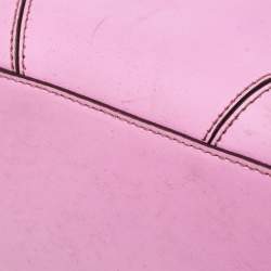 Furla Pink Leather Stacy Drawstring Bucket Bag