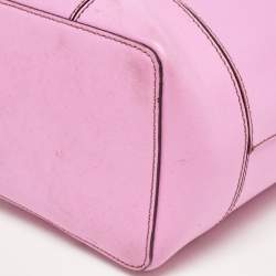 Furla Pink Leather Stacy Drawstring Bucket Bag