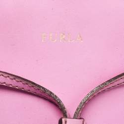 Furla Pink Leather Stacy Drawstring Bucket Bag