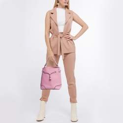 Furla Pink Leather Stacy Drawstring Bucket Bag