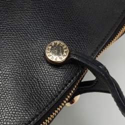 Pre Owned Furla Black Leather Piper Dome Satchel