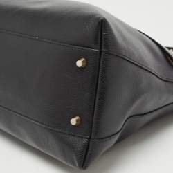 Pre Owned Furla Black Leather Piper Dome Satchel