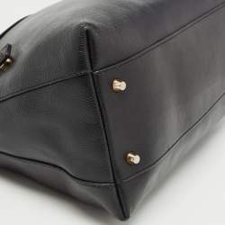 Pre Owned Furla Black Leather Piper Dome Satchel