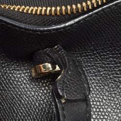 Pre Owned Furla Black Leather Piper Dome Satchel